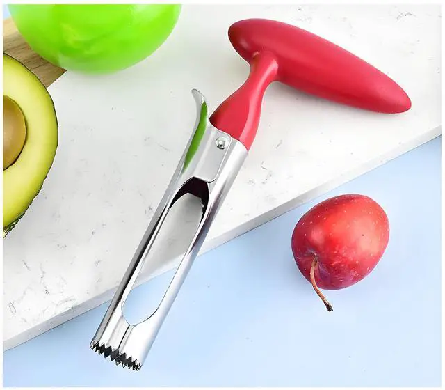 Alt view image 4 of 7 - Fruit and Vegetable Corer Pepper Seed Apple Remover Bell Pepper Tomato Corer Tool Stainless Steel Kitchen Gadget onion slicer holder (Pepper Apple Corer Slicing)