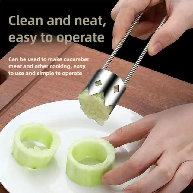 Alt view image 7 of 7 - Fruit and Vegetable Corer Pepper Seed Apple Remover Bell Pepper Tomato Corer Tool Stainless Steel Kitchen Gadget onion slicer holder (Pepper Apple Corer Slicing)