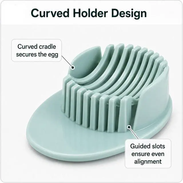 Alt view image 7 of 7 - Egg Slicer for Boiled Eggs Strawberry Cutter with Stainless Steel Wire Green