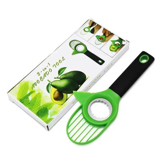 Alt view image 2 of 7 - 3-in-1 Avocado Slicer Tool - Avocado Cutter, Corer, Peeler & Knife with Stainless Steel Digger | Kitchen Gadget for Avocado & Fruits
