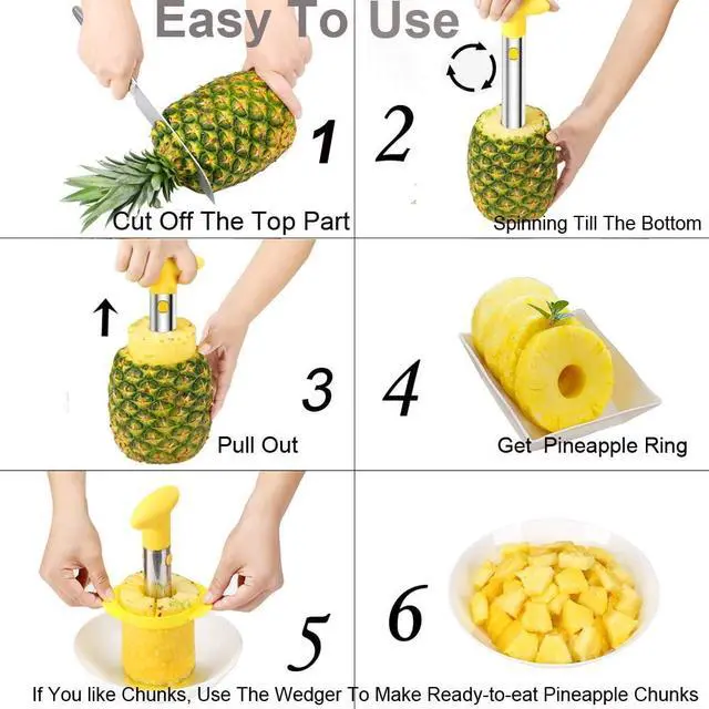 Alt view image 5 of 6 - Easy Kitchen Tool Fruit Pineapple Peeler Corer Slicer Cutter