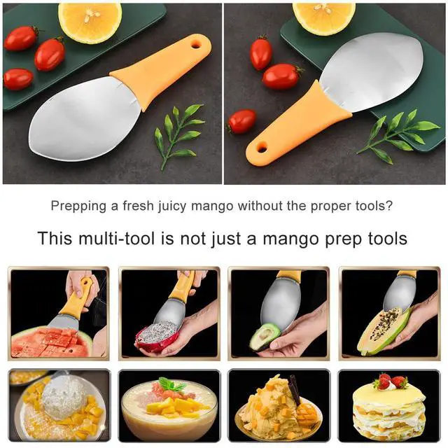 Alt view image 6 of 6 - Pcs Mango Slicer Cutting Tool, Watermelon Cutter Tool, Mango Splitter Dragon Fruit Prep Tool, Mango Pitter and Peeler with Non-Slip Handle Kitchen Tools for papaya, avocado, Kiwi