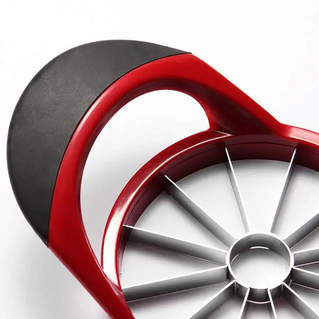 Alt view image 4 of 7 - Blade Apple Slicer Corer CutterUltra Sharp Stainless Steel Blades and Ergonomic Plastic Handle3 in 1 Apple Slicer Potato Slicer Cutter for French Fries and Mango Slicer Corer (Red)