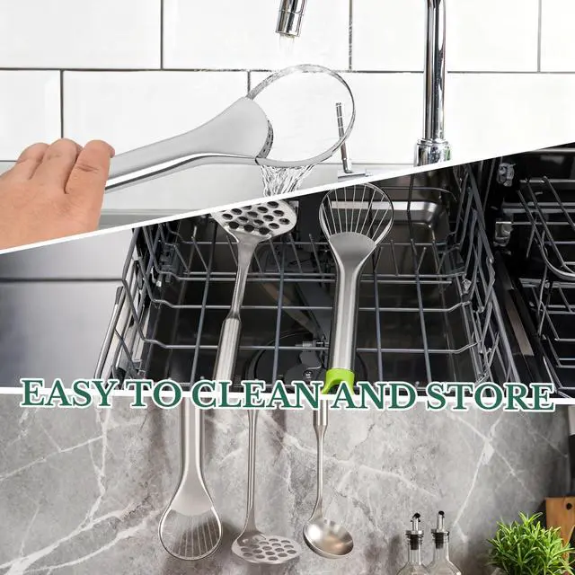 Alt view image 7 of 7 - Avocado Slicer,Stainless Steel Avocado Slicer Tool and Avocado Smasher Tool,Quickly Slices Thinly and Masher,Suitable for Avocados,Potatoes,Dragon Fruit and Other Fruits Vegetables