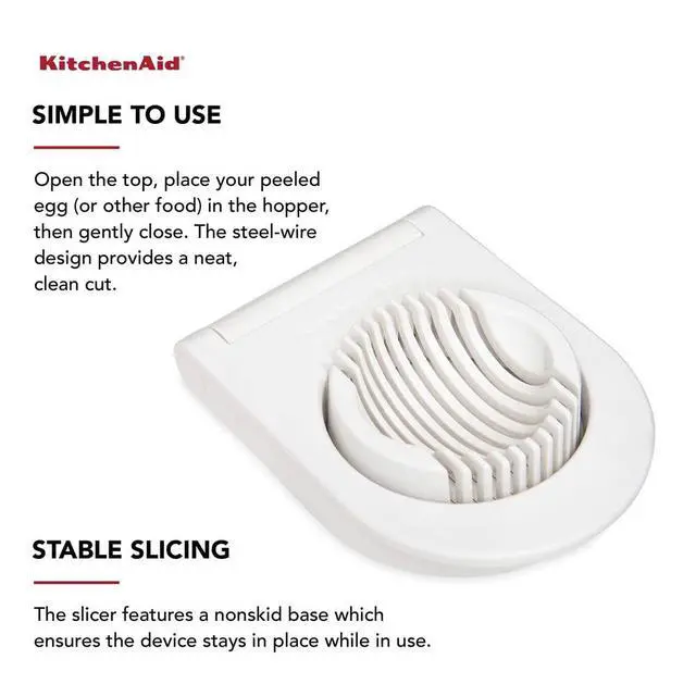 Alt view image 4 of 6 - Classic Egg Slicer with Stainless Steel Wires, 9 Inch, White
