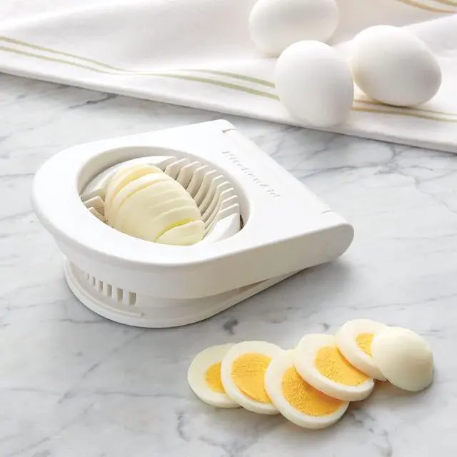Alt view image 6 of 6 - Classic Egg Slicer with Stainless Steel Wires, 9 Inch, White