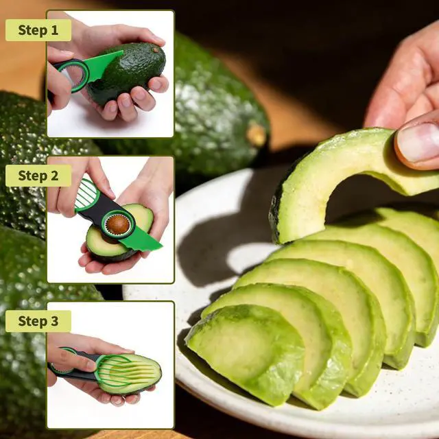 Alt view image 3 of 6 - 3 in 1 Avocado slicer,dishwasher safe(Green)