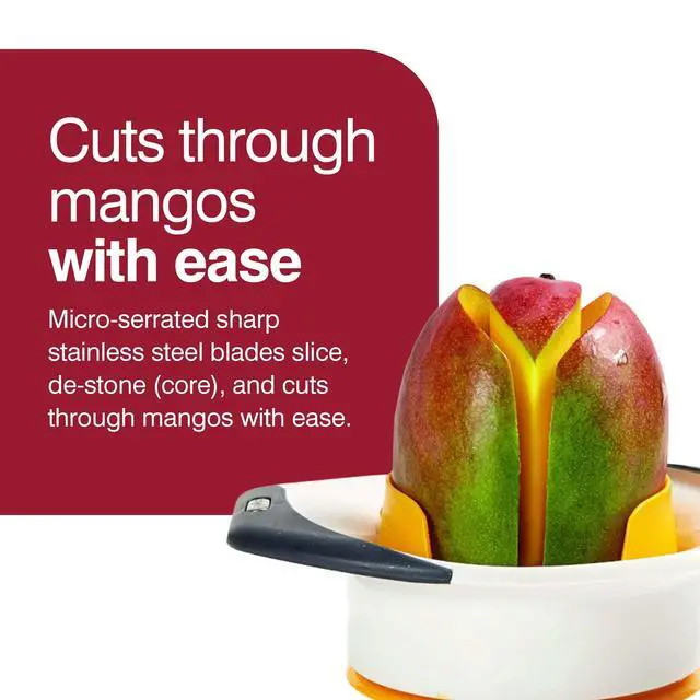 Alt view image 3 of 7 - Slice & Peel Mango Tool - Mango Slicer, Peeler and Pit Remover Tool - Mango Cutter with Stainless Steel Microblades - Dishwasher-Safe Kitchen Tool & Gadget
