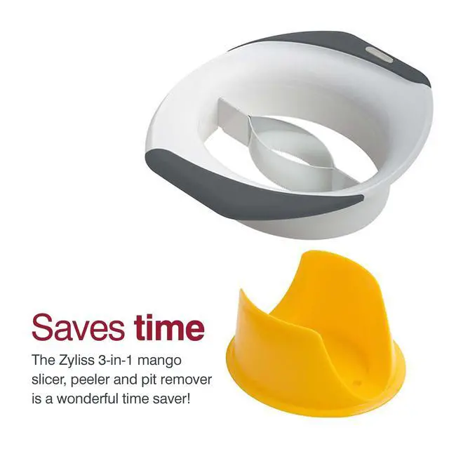 Alt view image 6 of 7 - Slice & Peel Mango Tool - Mango Slicer, Peeler and Pit Remover Tool - Mango Cutter with Stainless Steel Microblades - Dishwasher-Safe Kitchen Tool & Gadget