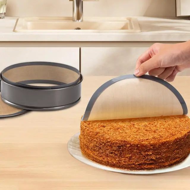 Alt view image 2 of 7 - 2 pack Non Sick Silicone Baking Mat for Springform Pan 9 inch, Prevent cake from Sticking to Bottom and Side, Easy Clean Silicone mat for Cheesecake Pan