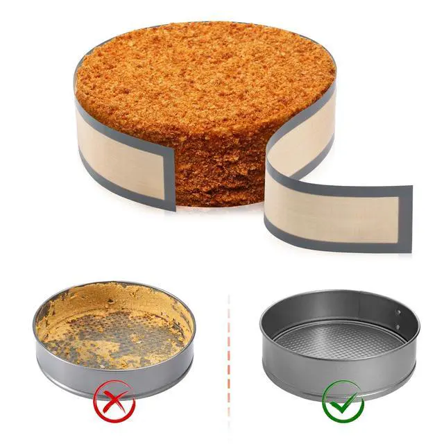 Alt view image 3 of 7 - 2 pack Non Sick Silicone Baking Mat for Springform Pan 9 inch, Prevent cake from Sticking to Bottom and Side, Easy Clean Silicone mat for Cheesecake Pan