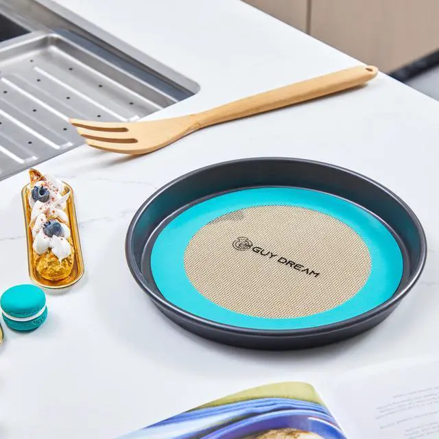 Alt view image 2 of 6 - 10-Inch Silicone Baking Mats Set of 2 - Non-Stick, Heat-Safe Up to 480°F, Perfect for Pizza, Cakes, Pastries, Bread, Foldable for Storage, Works in Standard Ovens, Food Grade & Reusable