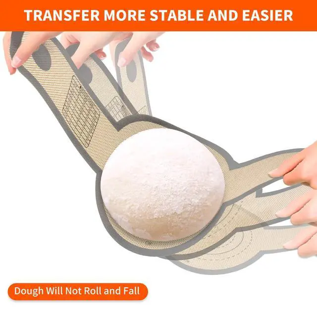 Alt view image 3 of 7 - Silicone Bread Sling for Dutch Oven Liners, Non Stick 2 PCS, Easy Clean Reusable Silicone Bread Baking Mat with Long Handles, Easy to Transfer Sourdough Bread, Round