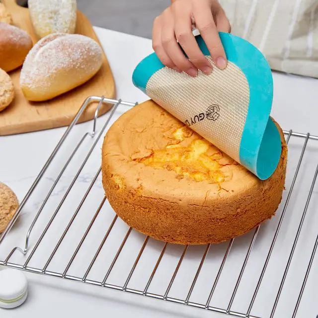 Alt view image 3 of 6 - 10-Inch Silicone Baking Mats Set of 2 - Non-Stick, Heat-Safe Up to 480°F, Perfect for Pizza, Cakes, Pastries, Bread, Foldable for Storage, Works in Standard Ovens, Food Grade & Reusable