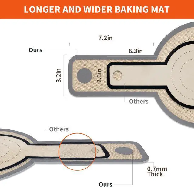 Alt view image 2 of 7 - Silicone Bread Sling for Dutch Oven Liners, Non Stick 2 PCS, Easy Clean Reusable Silicone Bread Baking Mat with Long Handles, Easy to Transfer Sourdough Bread, Round