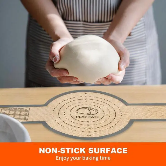 Alt view image 4 of 7 - Silicone Bread Sling for Dutch Oven Liners, Non Stick 2 PCS, Easy Clean Reusable Silicone Bread Baking Mat with Long Handles, Easy to Transfer Sourdough Bread, Round