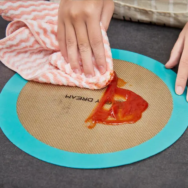 Alt view image 6 of 6 - 10-Inch Silicone Baking Mats Set of 2 - Non-Stick, Heat-Safe Up to 480°F, Perfect for Pizza, Cakes, Pastries, Bread, Foldable for Storage, Works in Standard Ovens, Food Grade & Reusable