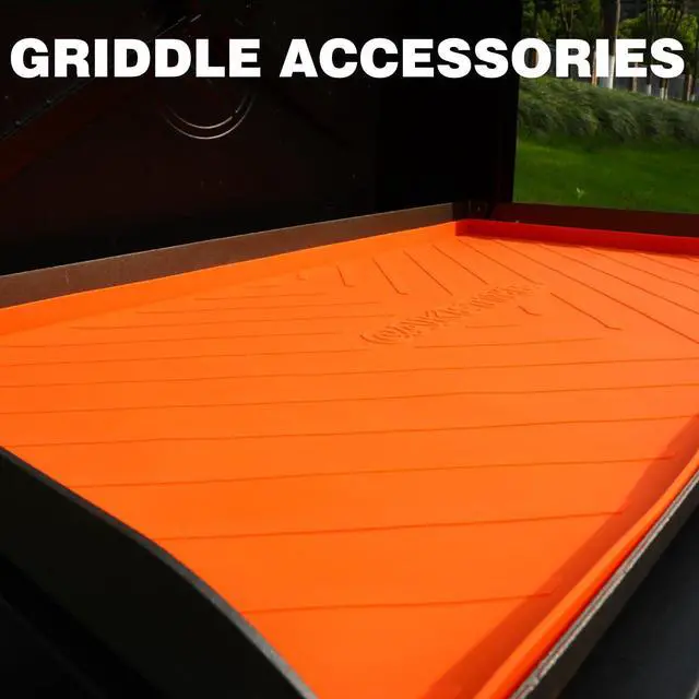 Alt view image 4 of 6 - 36 Inch Silicone Mat for Blackstone Griddle Accessories Grill Top Cover Protector Waterproof Heat Resistant Durable Heavy Duty Cooking Baking BBQ Outdoor Tool Orange Father Dad Men Gifts