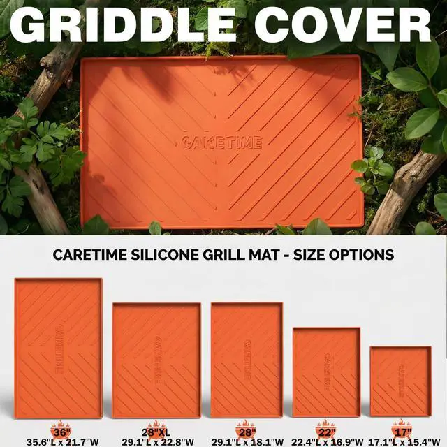 Alt view image 6 of 6 - 36 Inch Silicone Mat for Blackstone Griddle Accessories Grill Top Cover Protector Waterproof Heat Resistant Durable Heavy Duty Cooking Baking BBQ Outdoor Tool Orange Father Dad Men Gifts