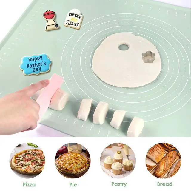 Alt view image 7 of 7 - Extra Large Silicone Baking Mat for Countertops, Extra Thick 28" x 20" Non-Slip Pastry Mat with Raised Edges and Measurements, Food-Grade Dough Rolling Sheet for Kneading, Pizza, Bread,Fondant