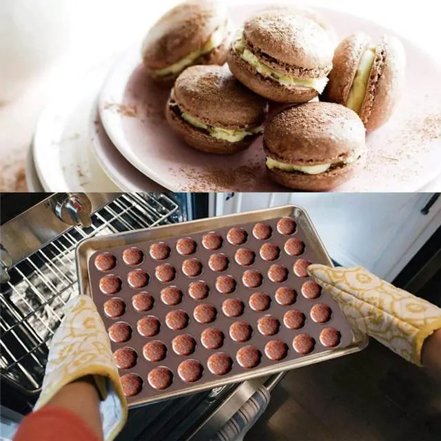 Alt view image 5 of 7 - 2 PCS 48 Capacity Macaron Silicone Baking Mat Baking Sheet Muffin DIY Chocolate Cookie Mould