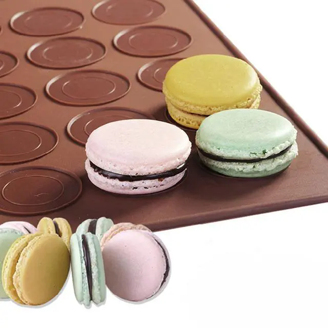 Alt view image 6 of 7 - 2 PCS 48 Capacity Macaron Silicone Baking Mat Baking Sheet Muffin DIY Chocolate Cookie Mould