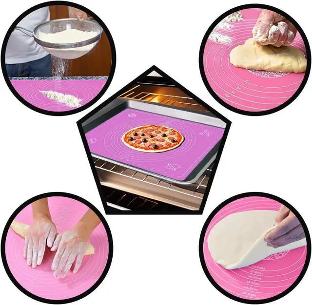 Alt view image 2 of 2 - Non Stick Silicone Baking Mat for rolling dough, 25 x 18 Inches, Pink