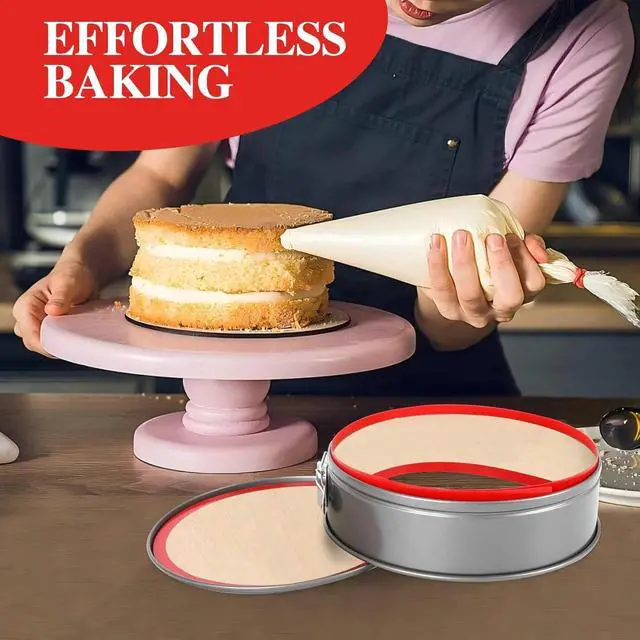 Alt view image 2 of 7 - 2 Packs Silicone Baking Mat for Springform Pan 9",Reusable Baking Mat Prevent Cake from Sticking to Bottom & Side,Food Safe Non-Stick Silicone Mat for Baking Easy Clean Oven Baking Sheet for Cake Pan