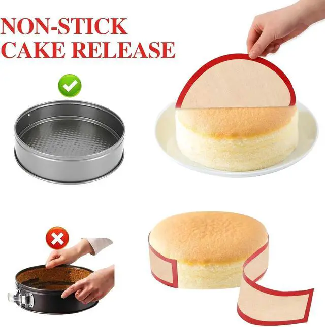 Alt view image 3 of 7 - 2 Packs Silicone Baking Mat for Springform Pan 9",Reusable Baking Mat Prevent Cake from Sticking to Bottom & Side,Food Safe Non-Stick Silicone Mat for Baking Easy Clean Oven Baking Sheet for Cake Pan