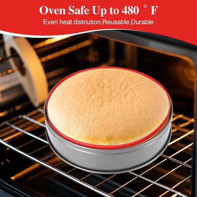 Alt view image 4 of 7 - 2 Packs Silicone Baking Mat for Springform Pan 9",Reusable Baking Mat Prevent Cake from Sticking to Bottom & Side,Food Safe Non-Stick Silicone Mat for Baking Easy Clean Oven Baking Sheet for Cake Pan