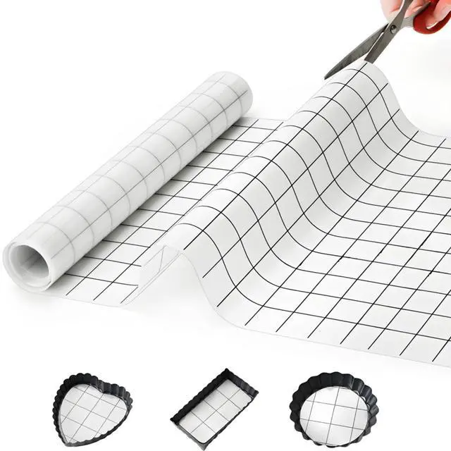 Main image of 12 In x 8 FT Silicone Baking Mat Roll, Non-Stick Grid Pastry Mat Free Cutting, Heat Resistant Food Grade Counter Mat, Air Fryer Liner for Pizza, biscuit, Pie Crust