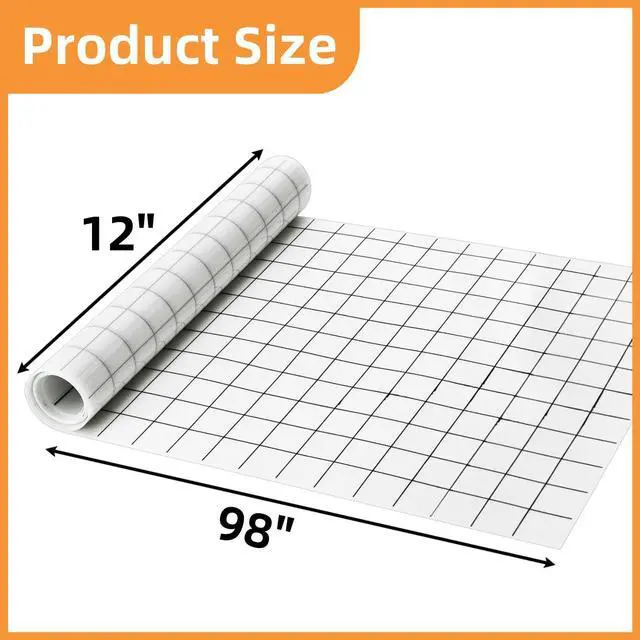 Alt view image 2 of 6 - 12 In x 8 FT Silicone Baking Mat Roll, Non-Stick Grid Pastry Mat Free Cutting, Heat Resistant Food Grade Counter Mat, Air Fryer Liner for Pizza, biscuit, Pie Crust