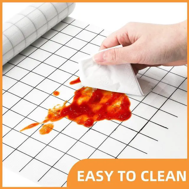 Alt view image 4 of 6 - 12 In x 8 FT Silicone Baking Mat Roll, Non-Stick Grid Pastry Mat Free Cutting, Heat Resistant Food Grade Counter Mat, Air Fryer Liner for Pizza, biscuit, Pie Crust