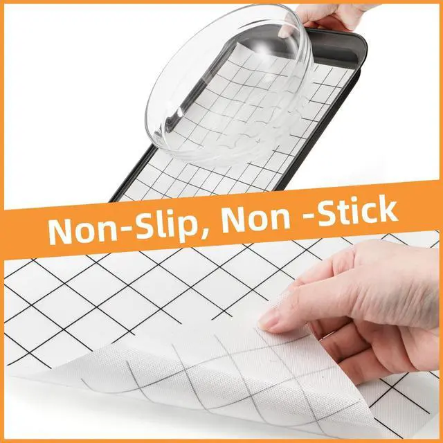 Alt view image 3 of 6 - 12 In x 8 FT Silicone Baking Mat Roll, Non-Stick Grid Pastry Mat Free Cutting, Heat Resistant Food Grade Counter Mat, Air Fryer Liner for Pizza, biscuit, Pie Crust