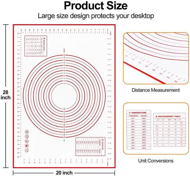 Alt view image 6 of 7 - Silicone Baking Mat, 28"x20"