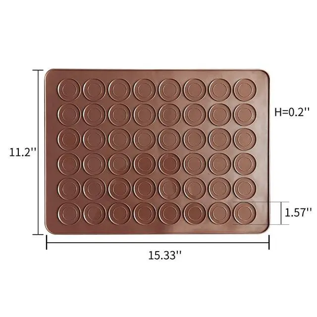 Alt view image 2 of 7 - Silicone Macaron Baking Mats, 2 Non-Stick Silicone Baking Mats, Food Safe Baking Mat, Great For Macaron, Cookies, Bread, Pastry, Dessert (2Pcs 48Capavity)