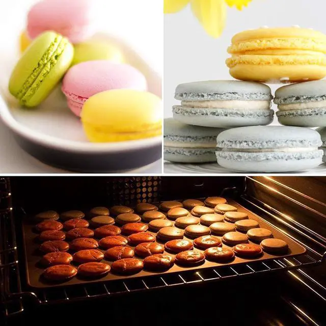 Alt view image 6 of 7 - Silicone Macaron Baking Mats, 2 Non-Stick Silicone Baking Mats, Food Safe Baking Mat, Great For Macaron, Cookies, Bread, Pastry, Dessert (2Pcs 48Capavity)