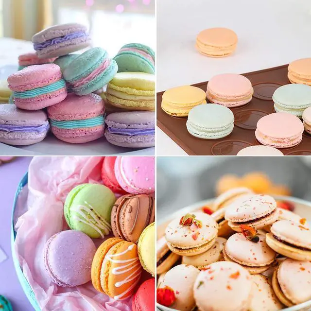 Alt view image 7 of 7 - Silicone Macaron Baking Mats, 2 Non-Stick Silicone Baking Mats, Food Safe Baking Mat, Great For Macaron, Cookies, Bread, Pastry, Dessert (2Pcs 48Capavity)