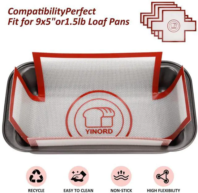 Alt view image 3 of 7 - 2pcs Reusable Loaf Pan Liners for Baking Bread 9x5" 9.5x5" or 1.5lb Loaf PansSilicone Bread MatNon-Stick, Easy to Clean (Economy)