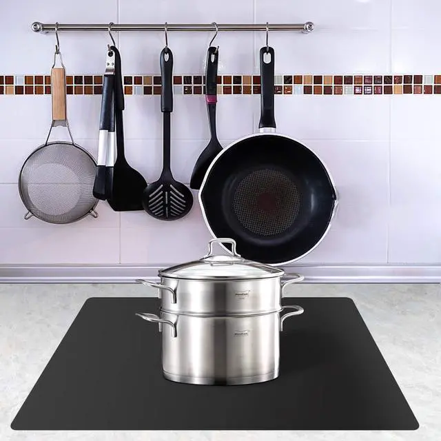 Alt view image 5 of 6 - Silicone Placemats, Food-Grade Non-Slip Waterproof, Dining, Stain Resistant, Countertop Protector, Kitchen Counter Mat, Heat Resistant, Baking mat Dishwasher Safe (23.6"×15.7"-1pack, Black)