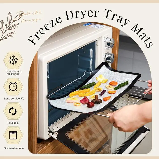 Alt view image 3 of 6 - 10 Pieces M - Medium Silicone Mats Compatible with Harvest Right Freeze Dryer Silicone Mats Reusable Baking Sheet Durable Easy Clean No Stick Trays Drying Liners for Kitchen (Black)