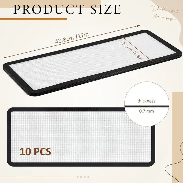 Alt view image 2 of 6 - 10 Pieces M - Medium Silicone Mats Compatible with Harvest Right Freeze Dryer Silicone Mats Reusable Baking Sheet Durable Easy Clean No Stick Trays Drying Liners for Kitchen (Black)