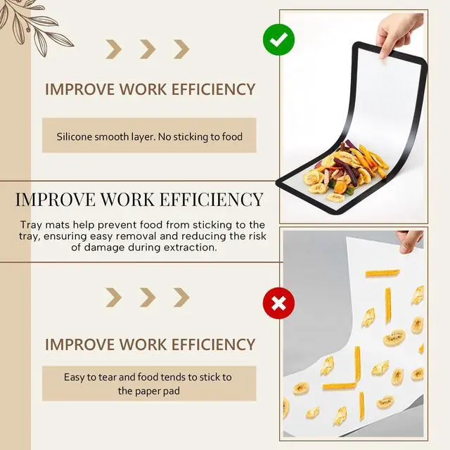 Alt view image 5 of 6 - 10 Pieces M - Medium Silicone Mats Compatible with Harvest Right Freeze Dryer Silicone Mats Reusable Baking Sheet Durable Easy Clean No Stick Trays Drying Liners for Kitchen (Black)