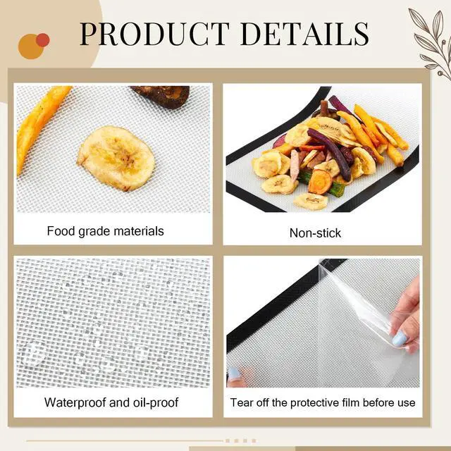 Alt view image 4 of 6 - 10 Pieces M - Medium Silicone Mats Compatible with Harvest Right Freeze Dryer Silicone Mats Reusable Baking Sheet Durable Easy Clean No Stick Trays Drying Liners for Kitchen (Black)