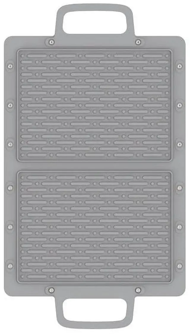 Main image of Large Silicone Grill Mat, Heat Resistant Non-Slip BBQ Mat, Foldable Grill Side Shelf Pad with Snap Buttons, Food-Grade, Convertible Storage Bag for BBQ Utensils & Accessories, Gray