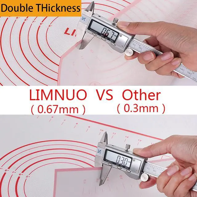 Alt view image 5 of 7 - Silicone Baking MatNon Stick Rolling Dough with Measurements for Pie Pizza Cookies Fondant MakingExtra Thick Non Slip Silicone Pastry Mat (Red, M-16"×20")