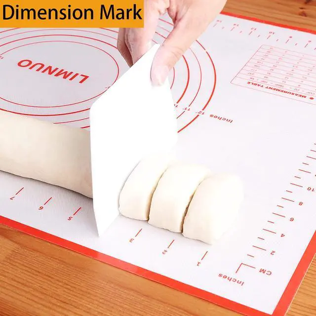 Alt view image 6 of 7 - Silicone Baking MatNon Stick Rolling Dough with Measurements for Pie Pizza Cookies Fondant MakingExtra Thick Non Slip Silicone Pastry Mat (Red, M-16"×20")