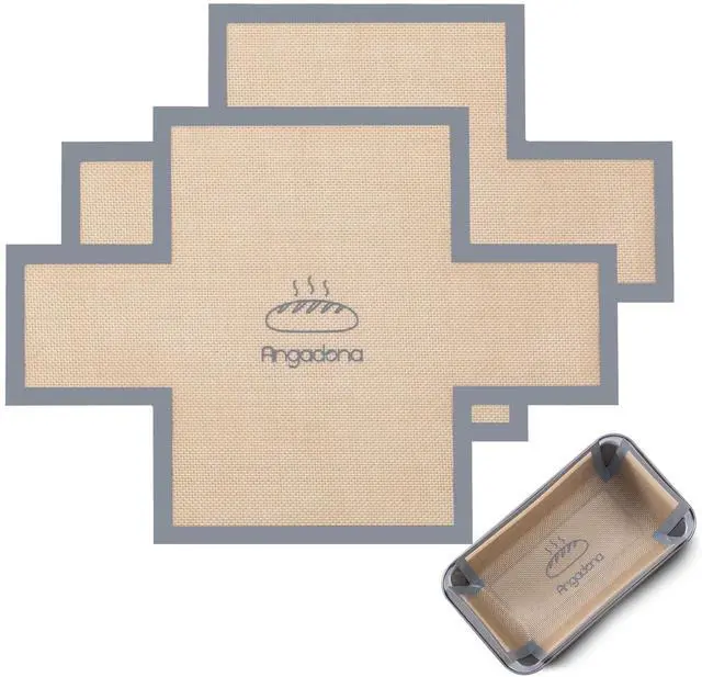 Main image of Silicone Bread Loaf Pan Liners, 2 pack Nonstick and Reusable Bread pan Liner. silicone baking mat for 9.5 x 5 inch Loaf Pan