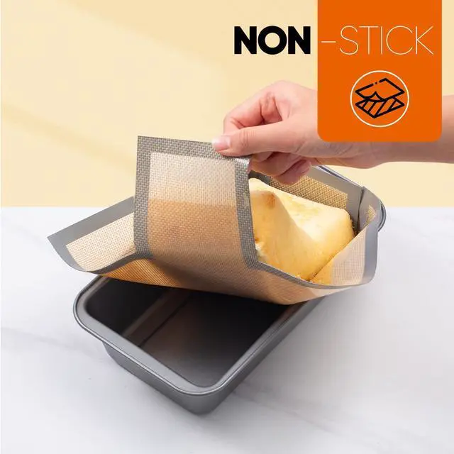 Alt view image 3 of 6 - Silicone Bread Loaf Pan Liners, 2 pack Nonstick and Reusable Bread pan Liner. silicone baking mat for 9.5 x 5 inch Loaf Pan