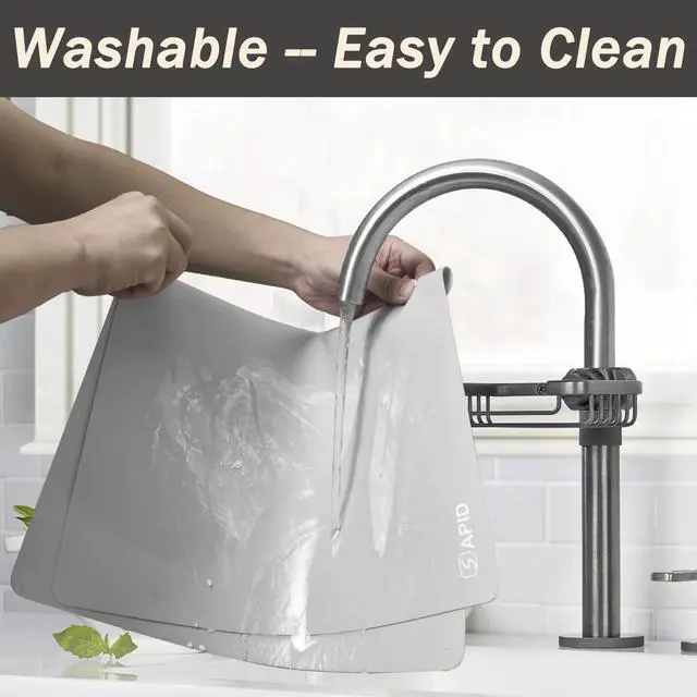 Alt view image 5 of 6 - Extra Large Silicone Mat 36" x 24" Place Mats, Heat Resistant Mat for Kitchen Countertop Protector, Thick Placemats Washable Silicone Mats for Kitchen Counter Mat Dining Table Mat, Grey,
